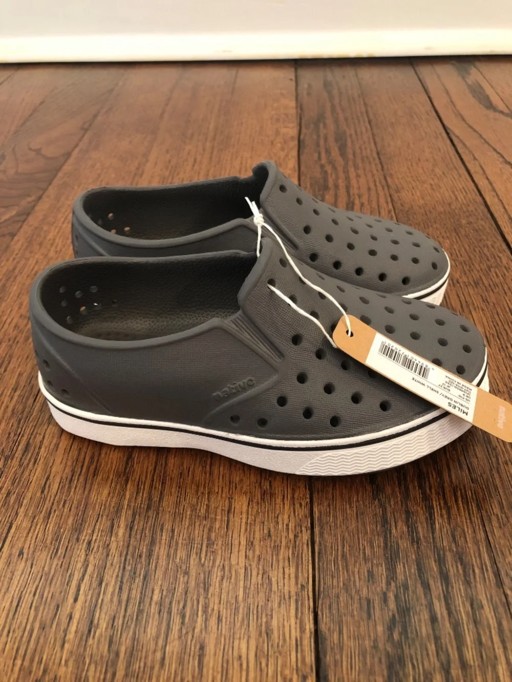 NWT Native Miles Toddler Shoes, Dublin Grey/Shell White, Size C10